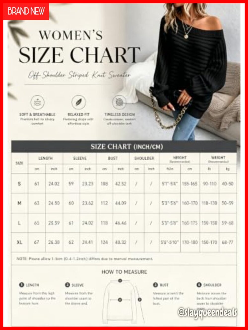 Oversized Off-the-Shoulder Ribbed Knit Pullover Sweater - Picture 5 of 5